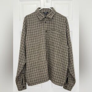 Boohooman - Oversized Boxy Long Sleeve Jacquard Shirt- BROWN-L